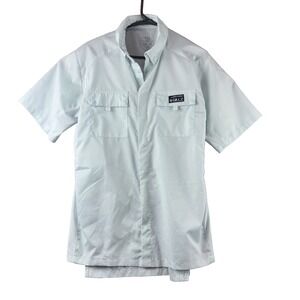 Gillz Men's  Medium Grey Short Sleeve Vented Fishing Botton  Down Shirt